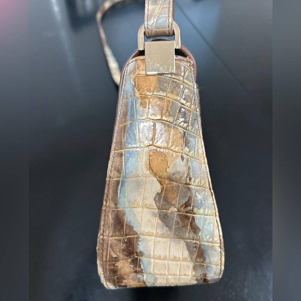 Brahmin Nadine Caribou Melbourne Croc embossed Shoulder/Crossbody Leather Bag - Picture 12 of 13